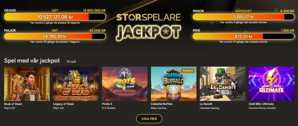 Storspelare jackpot