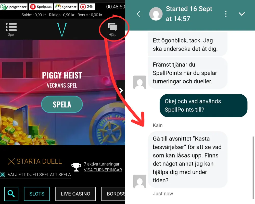 Livechatten hos Voodoo Dreams