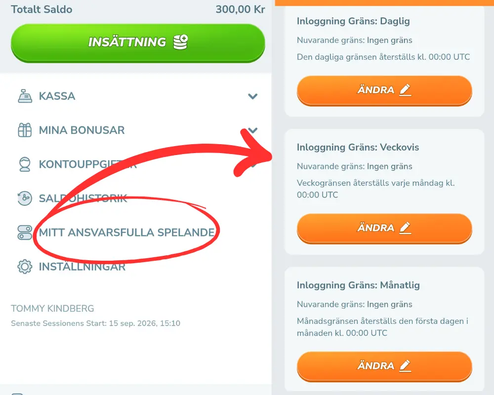 Tidsgränser hos YoYo Casino