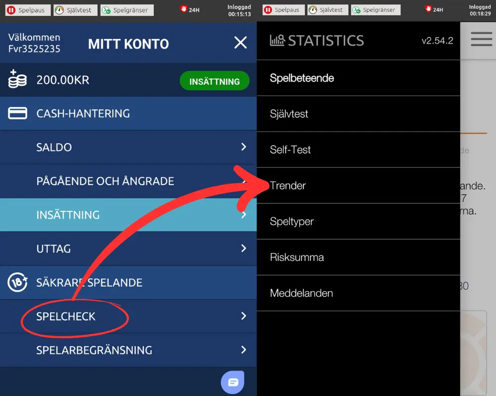 Spelcheck: spelbeteende och statistik hos samtliga SkillOnNet-casinon.