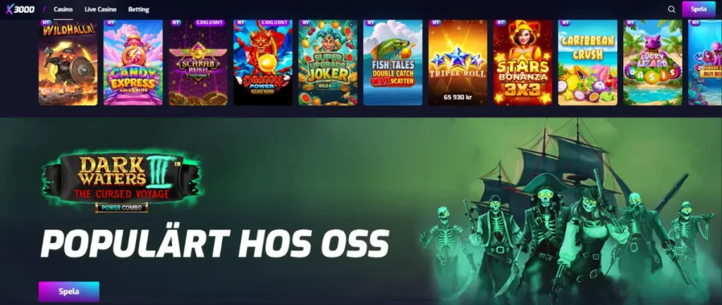Casinolobbyn hos X3000
