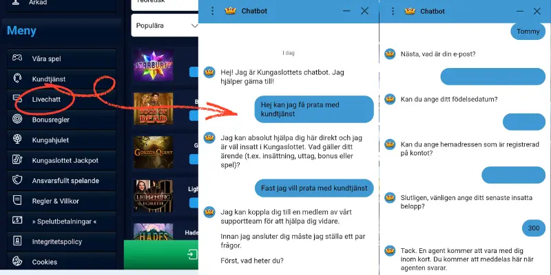 Hur man kontaktar Kungaslottets kundtjänst