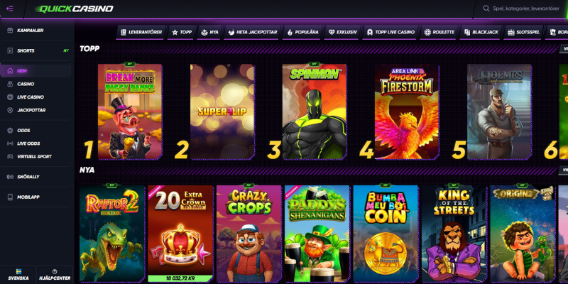 Quick Casinos nya spellobby