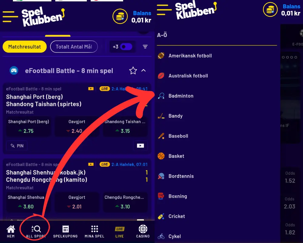 Alla sporter hos Spelklubben.