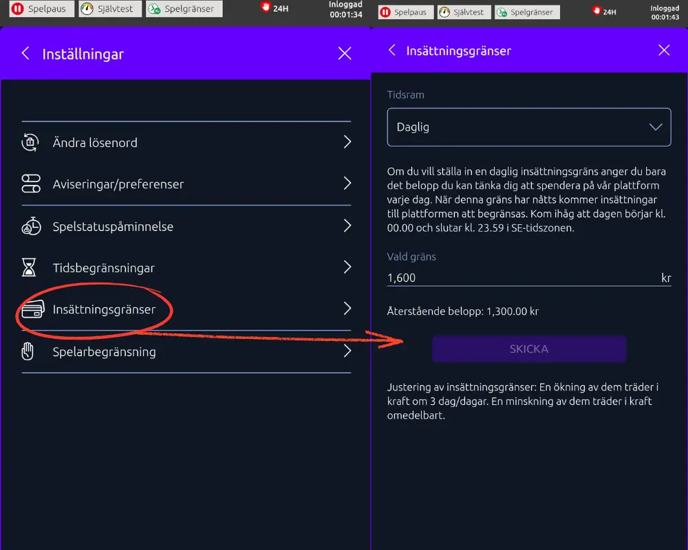Ansvarsfullt spelande och spelgränser hos Luna Casino