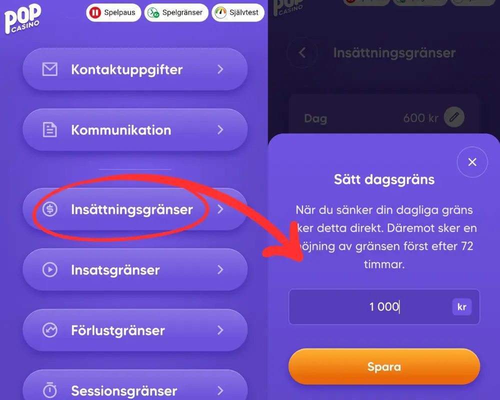 Ansvarsfullt spelande hos Pop Casino.