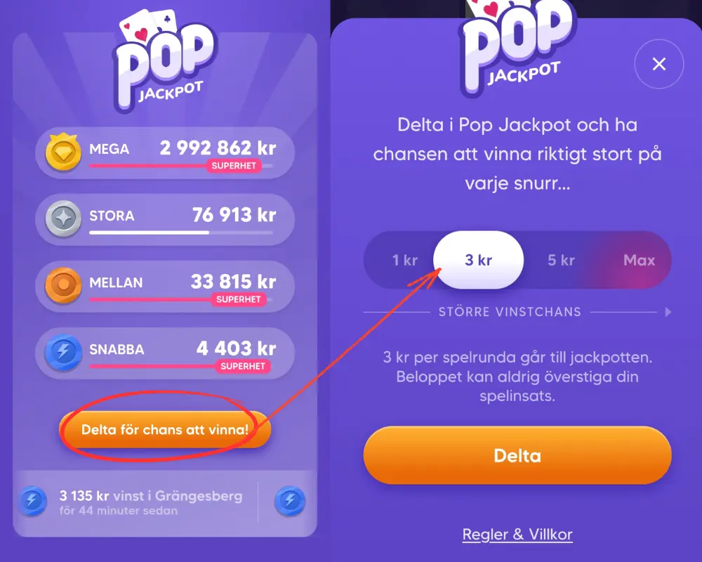 Hur du deltar i Pop Casinos lokala jackpot.
