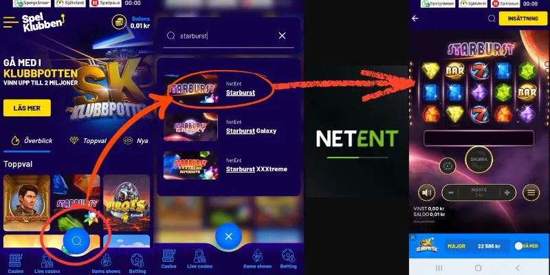 Hur du söker efter spel hos Spelklubben
