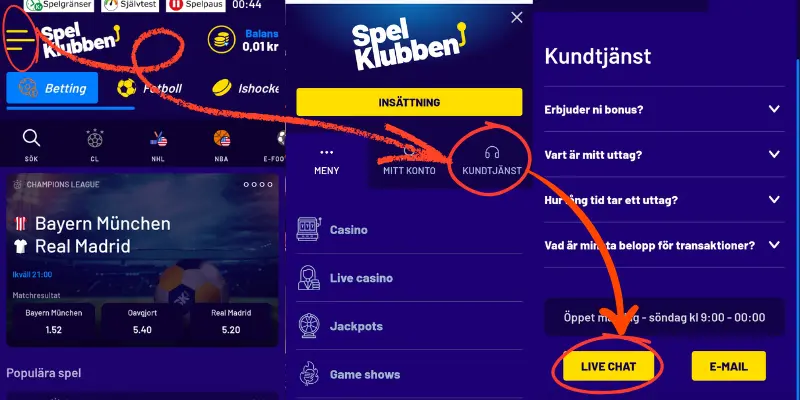 Hur du hittar Spelklubbens kundtjänst