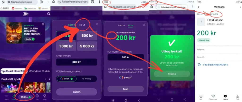 Ett av våra senaste uttag från Flax Casino (2026).