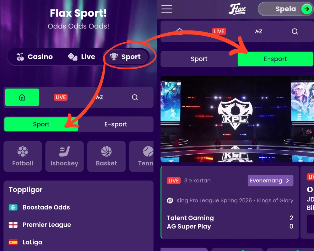 Flax Casino sport och betting