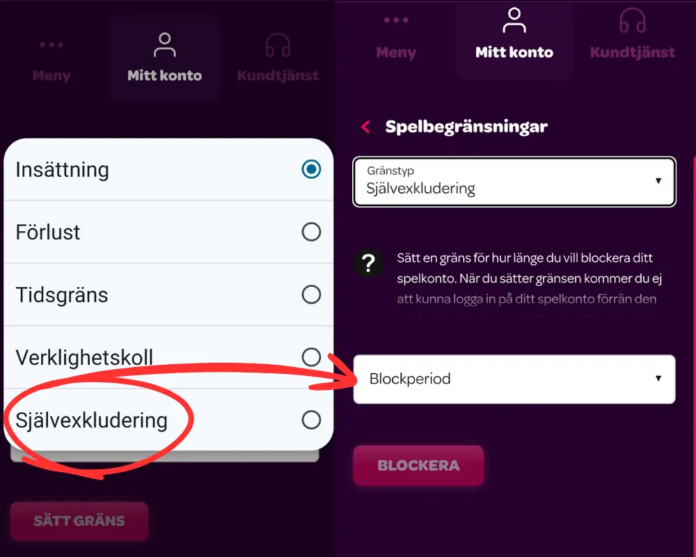 Självexkludering hos Cherry.