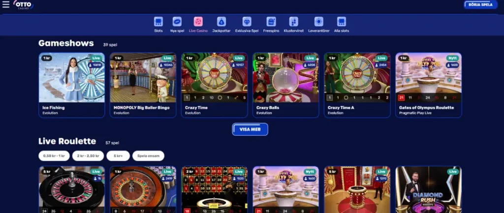 Otto Casinos live casino