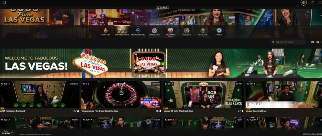 Live from Las Vegas: exklusiva livespel från Playtech hos BetMGM