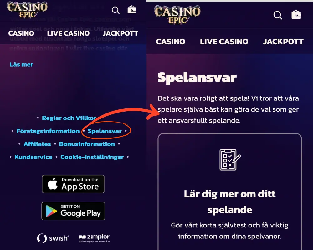 Vart du hittar verktyg för ansvarsfullt spelande hos CasinoEpic.
