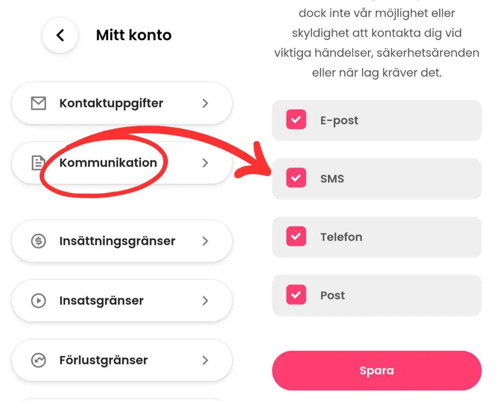 Inställningar för reklam från Jubla.