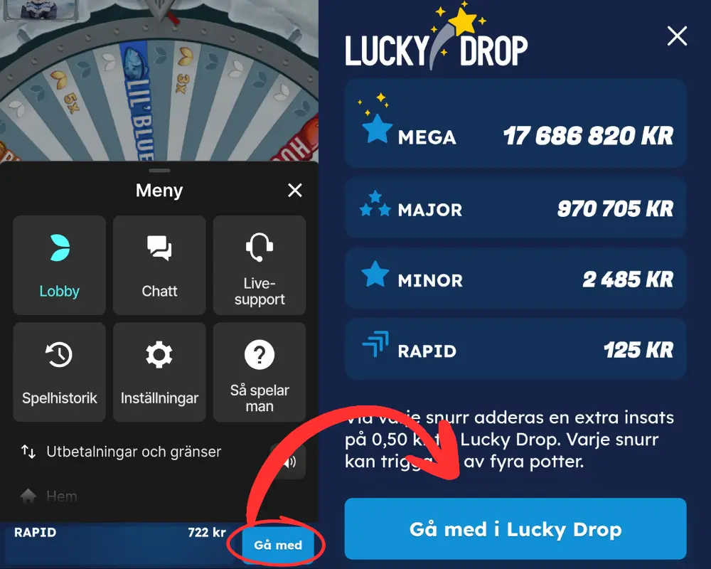 Hur du deltar i 1x2:s Lucky Drop.