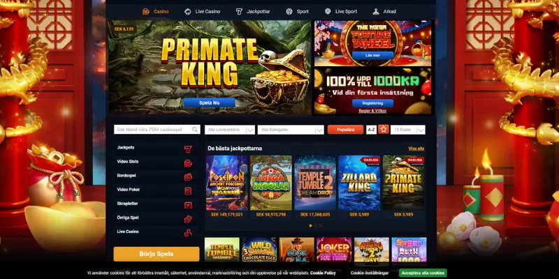 Spelutbudet hos Mega Fortune
