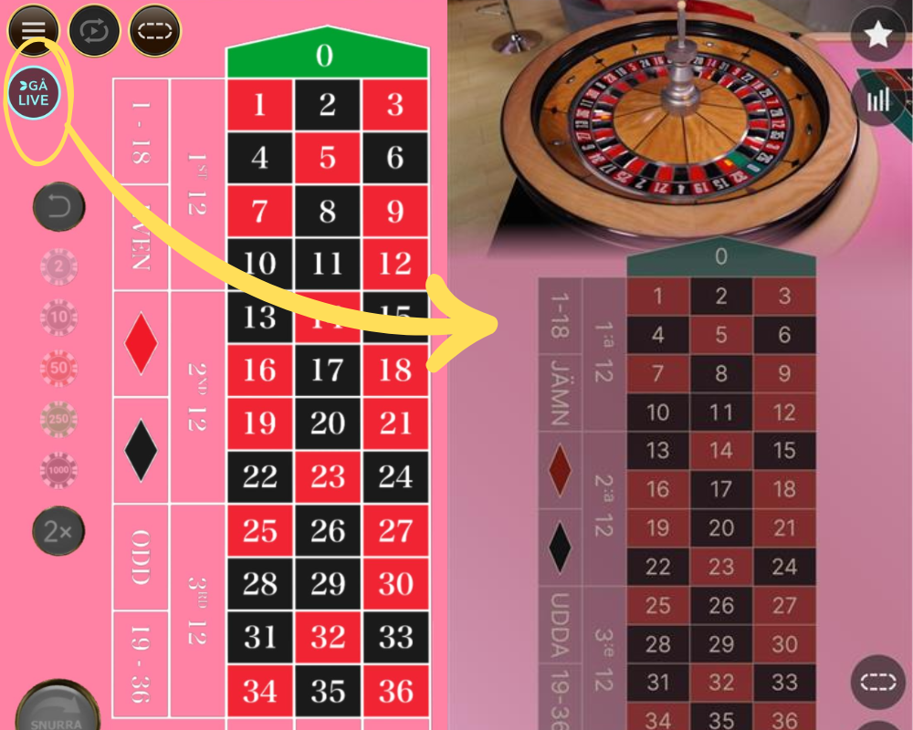 First Person Roulette hur man tar sig till livespelet