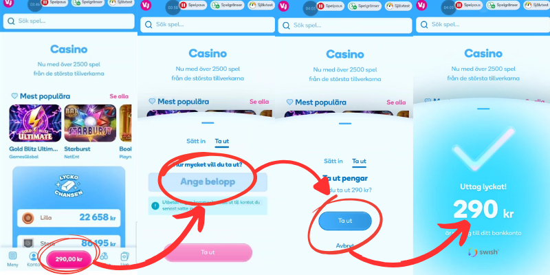 Vera & John casino uttag