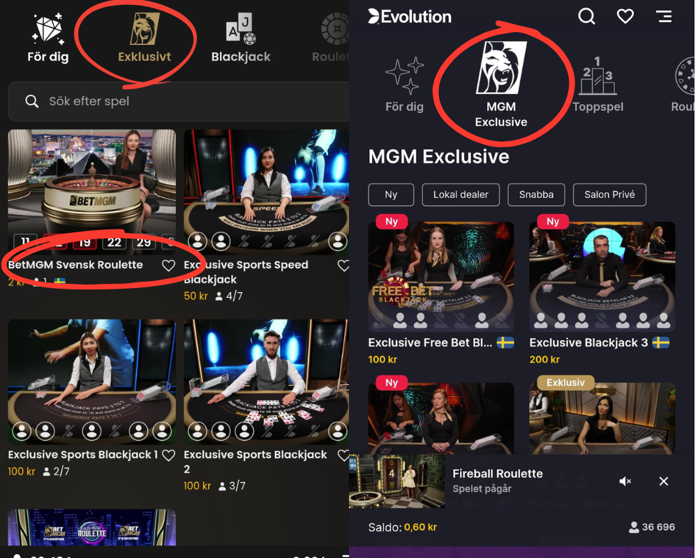 Evolution och Playtechs exklusiva spel hos BetMGM