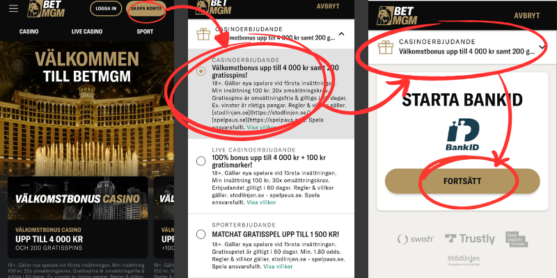 Hur man registrerar sig hos BetMGM och väljer bonusen