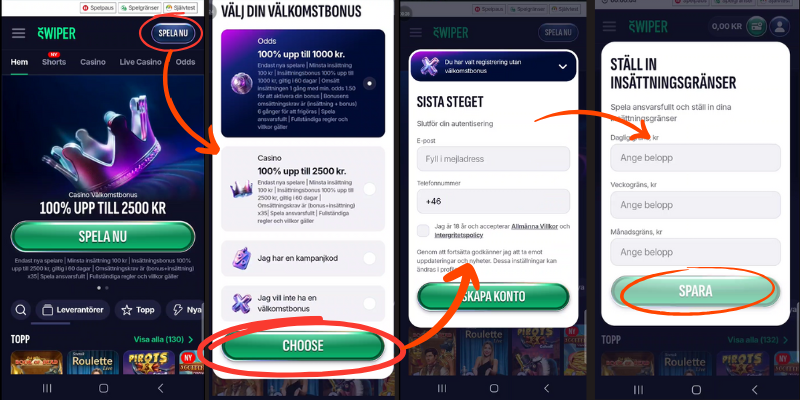 Registrering hos Swiper
