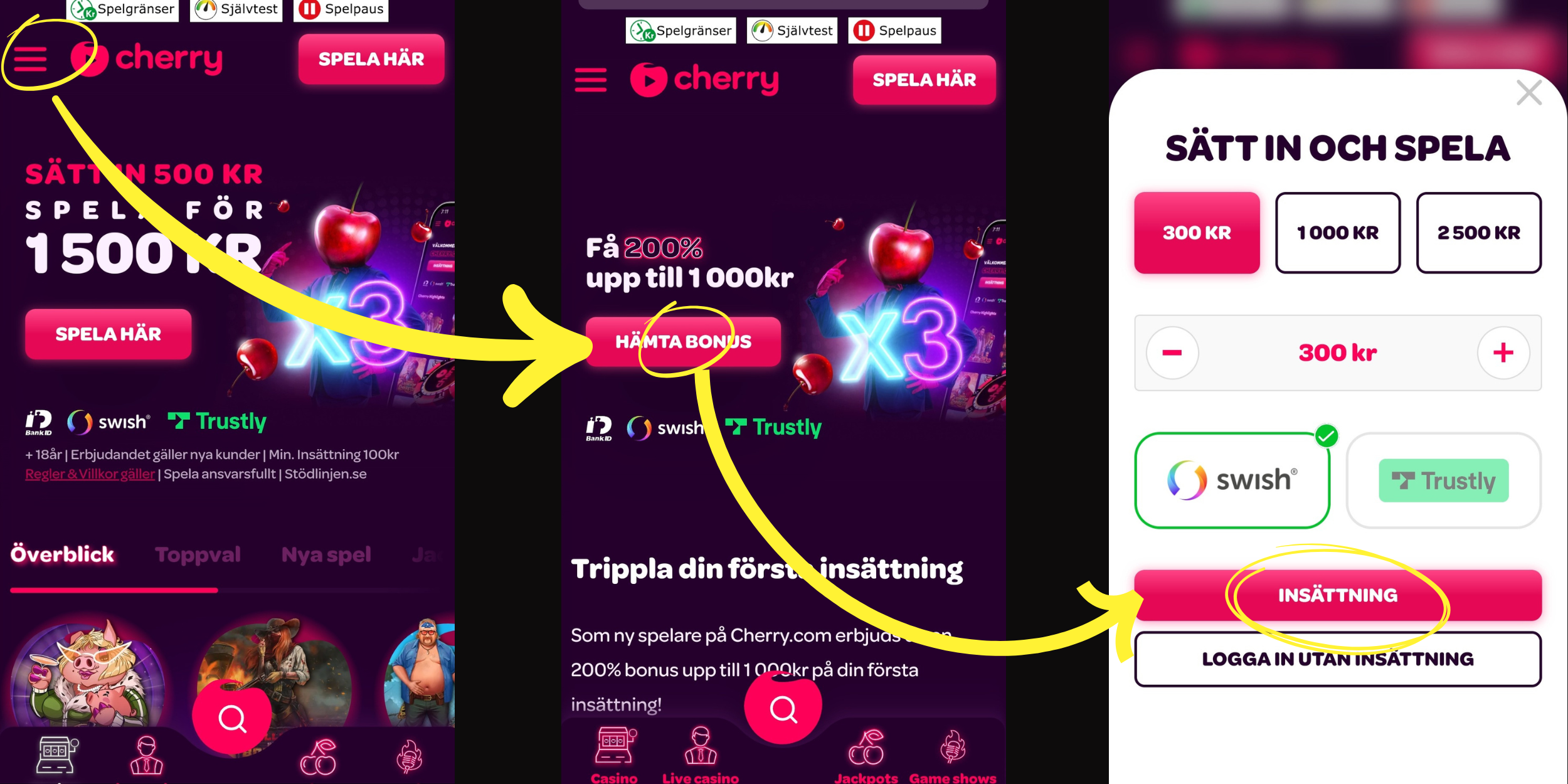 Hur du hämtar en bonus