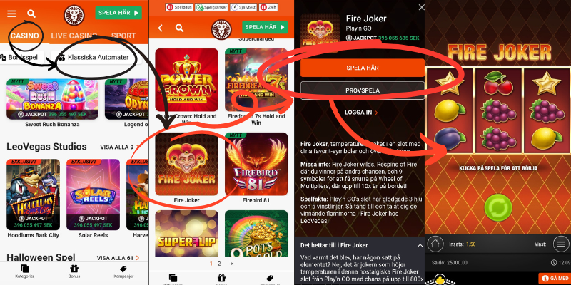 Hur man hittar klassiska slots hos LeoVegas