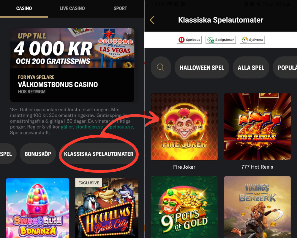 Klassiska slots hos BetMGM