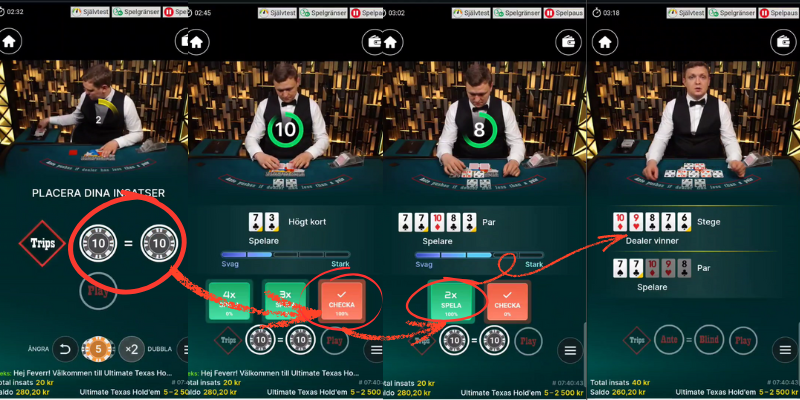 Hur du spelar Live Ultimate Texas Hold'em