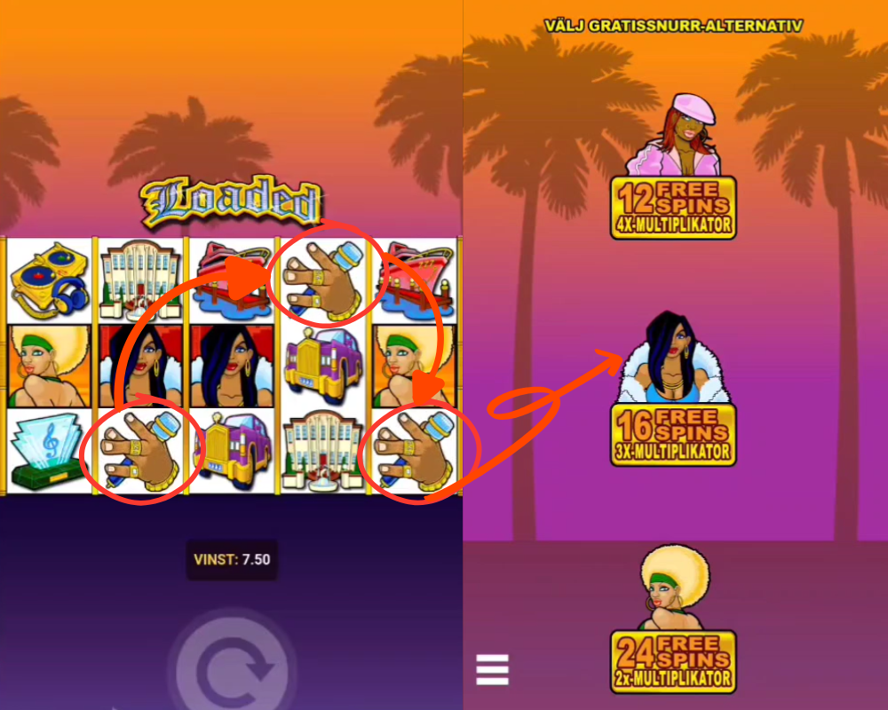 Bonusrunda i Loaded från Microgaming Games Global