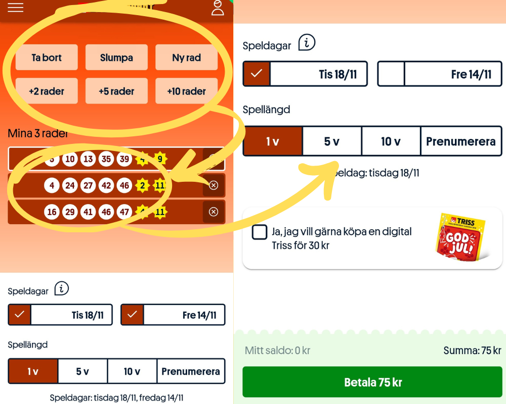 Eurojackpot: Välj antalet rader