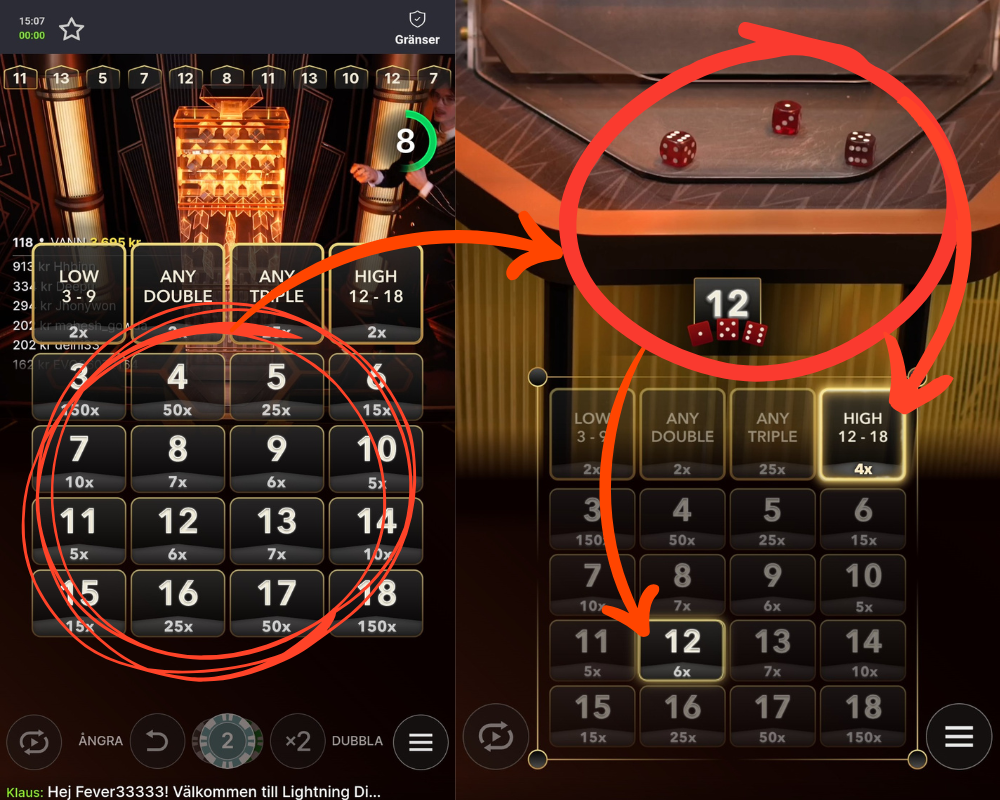 Hur man spelar Evolutions Lightning Dice