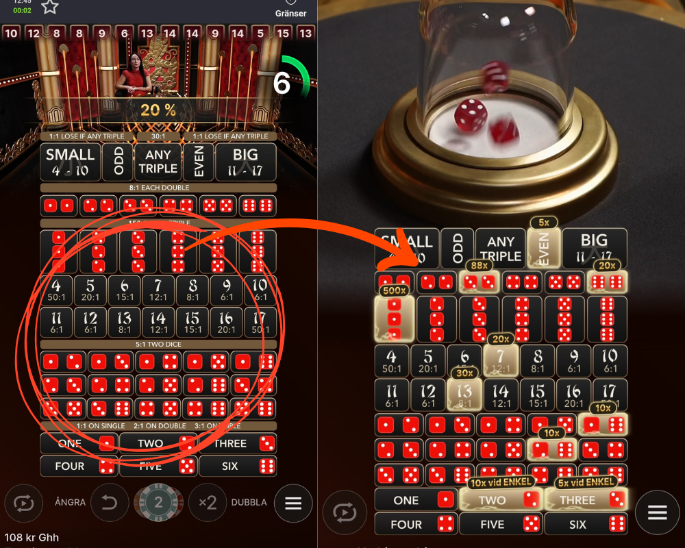 Hur du spelar Lightning Sic Bo: lägg din insats och invänta lightningmultiplikatorerna