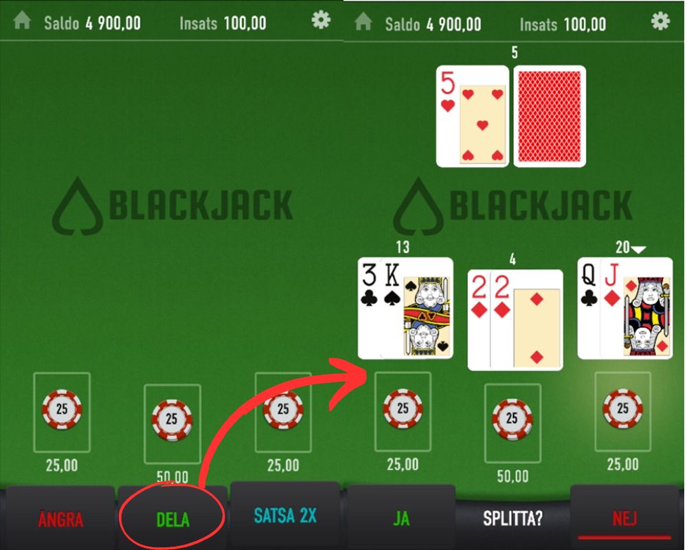 Relax Gamings Blackjack går att spela gratis som demo