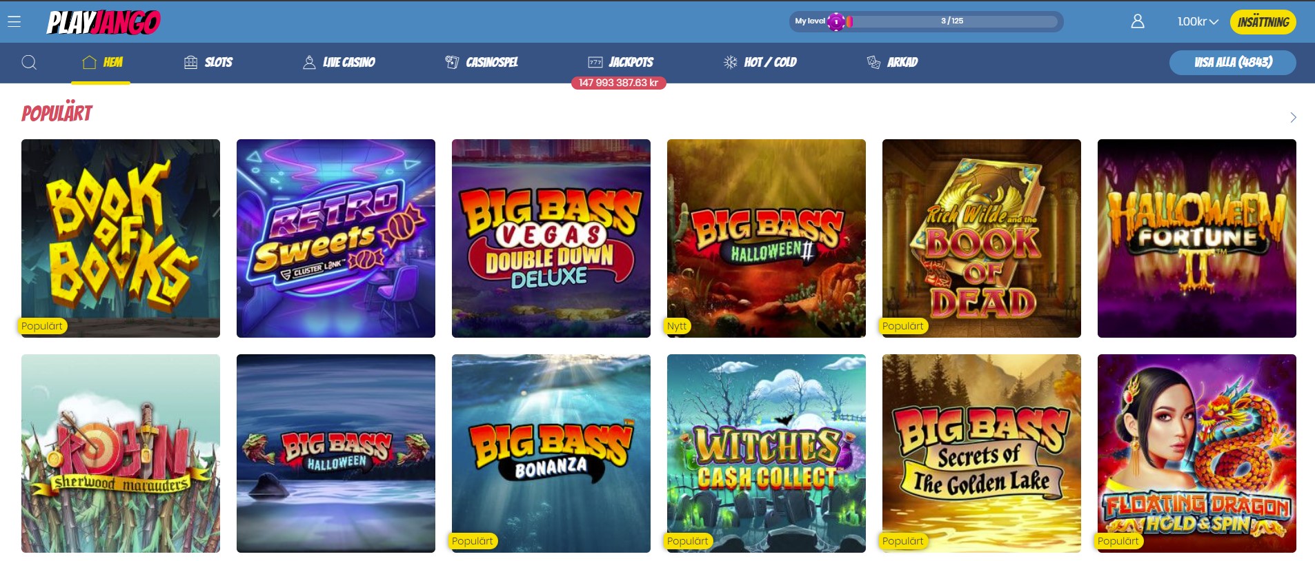 Spellobbyn hos Playjango