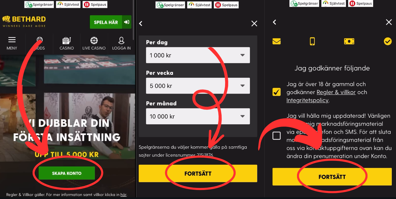 Bethard casino registrering