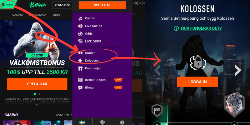 Hur man hittar Betinias Städer och Kolossen