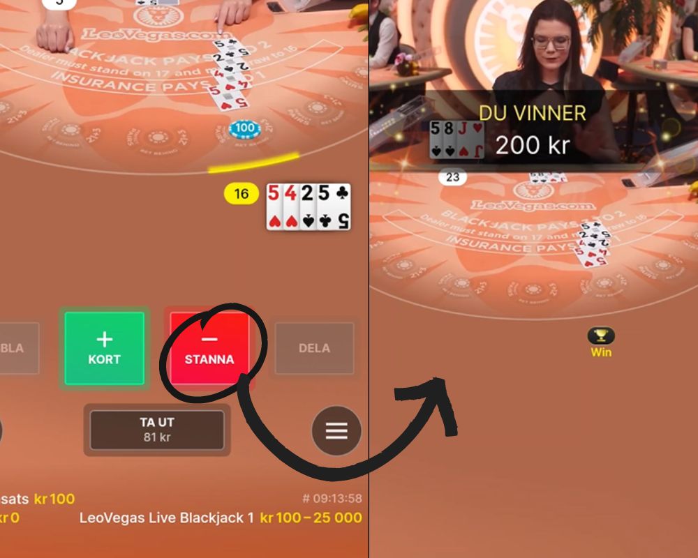 Hur man spelar live blackjack - Ta kort eller stanna