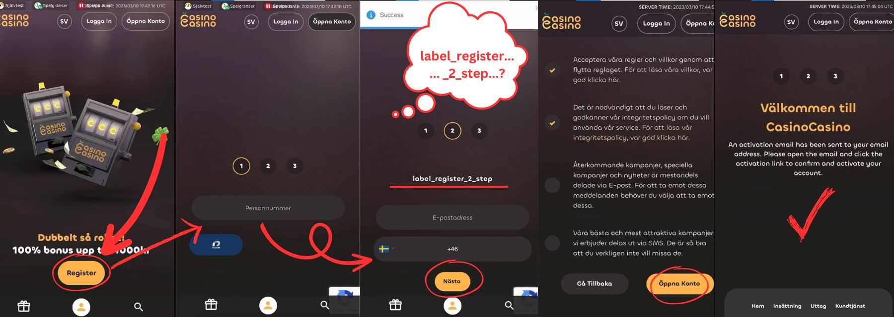 Casinocasino registrering
