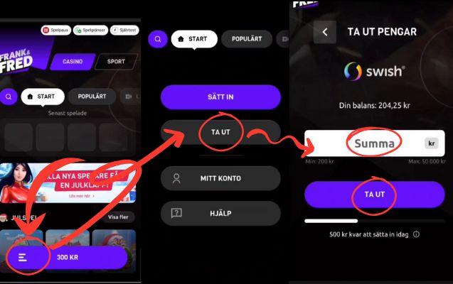 Frank & Fred casino uttag