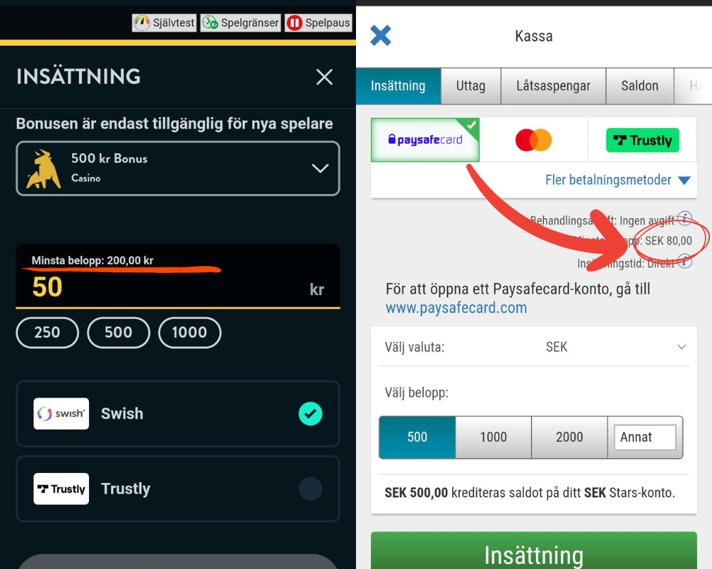 Information on insättningar 
