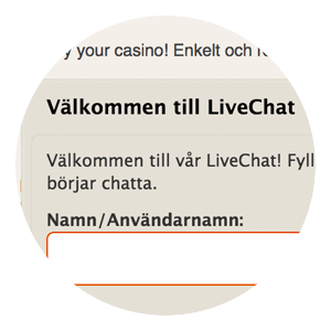 Livechat hos InstaCasino