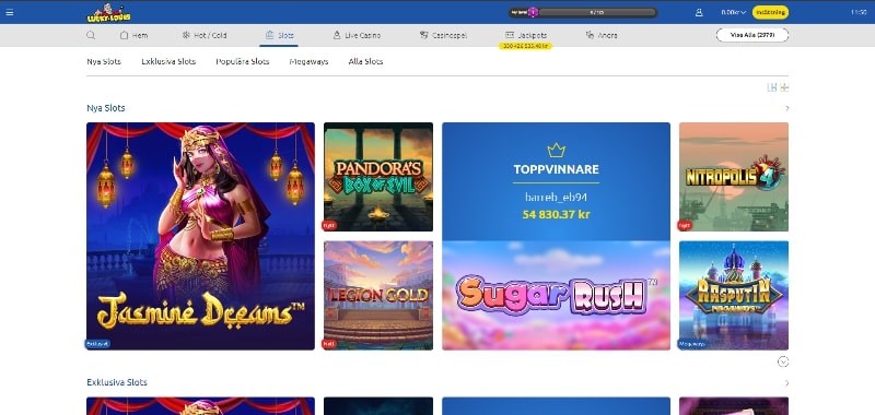 lucky Louis casino spelutbud