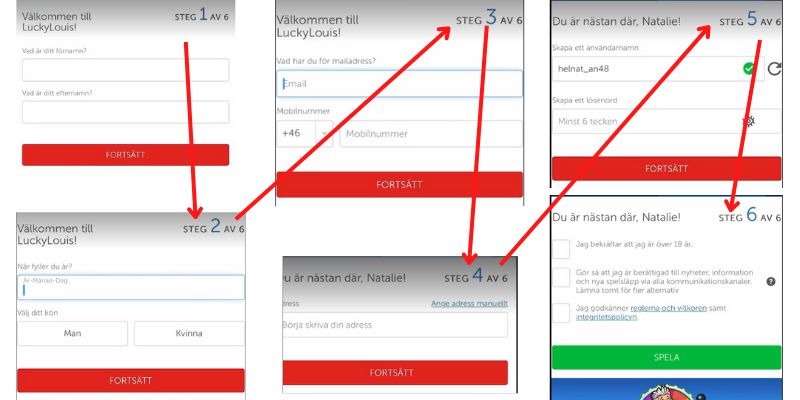 Lucky Louis Games registrering