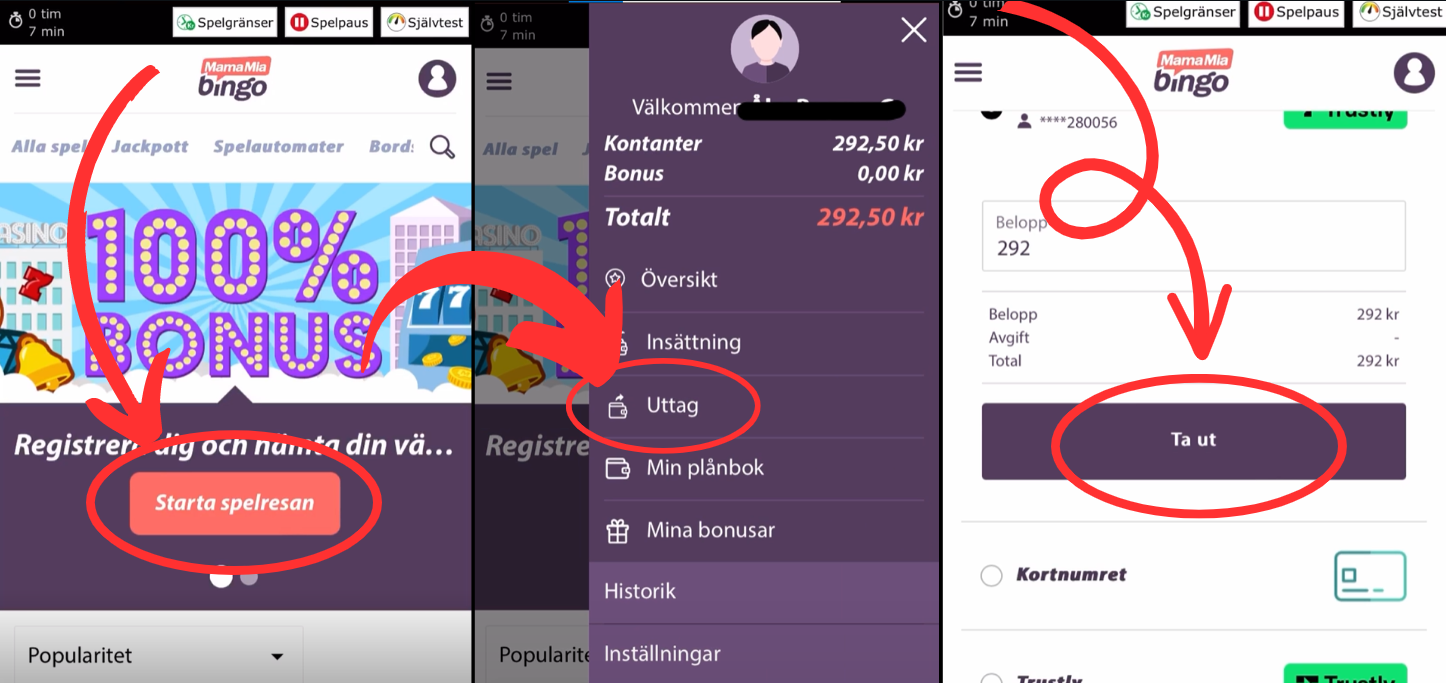 MamaMia Bingo casino uttag