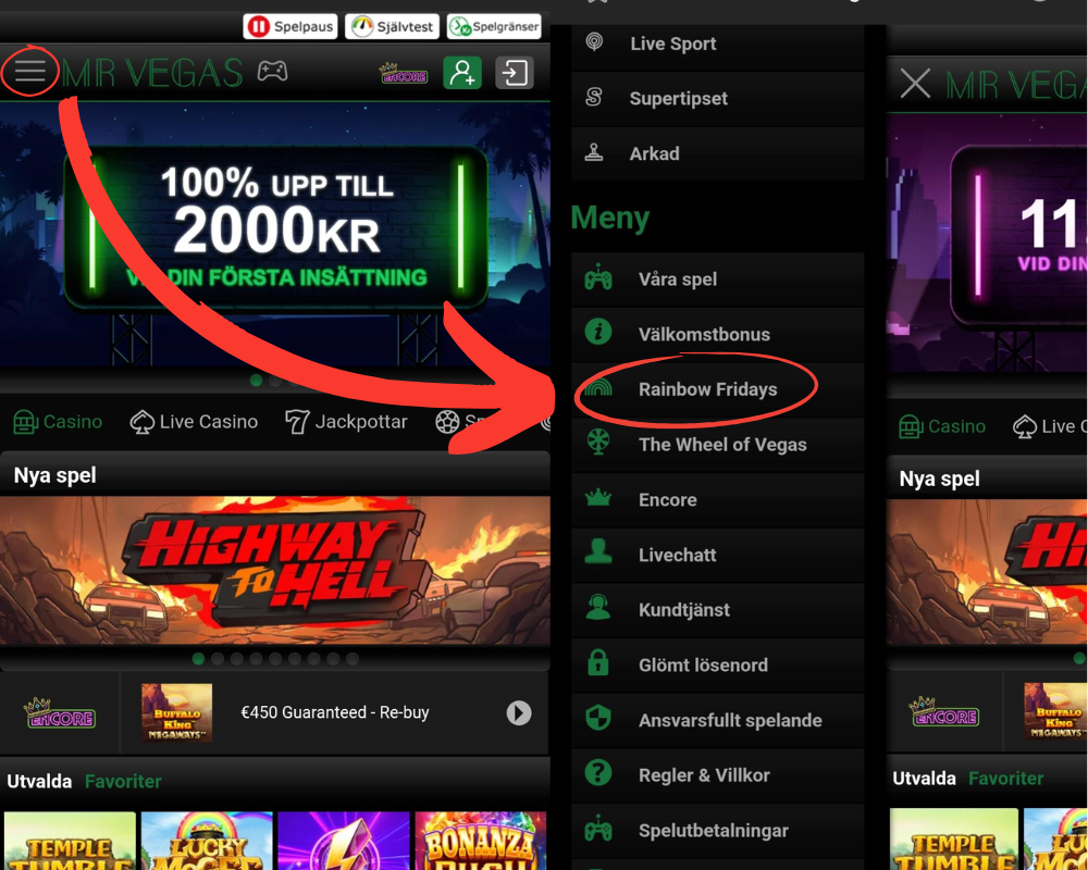 Du hittar rainbow fridays i sidomenyn