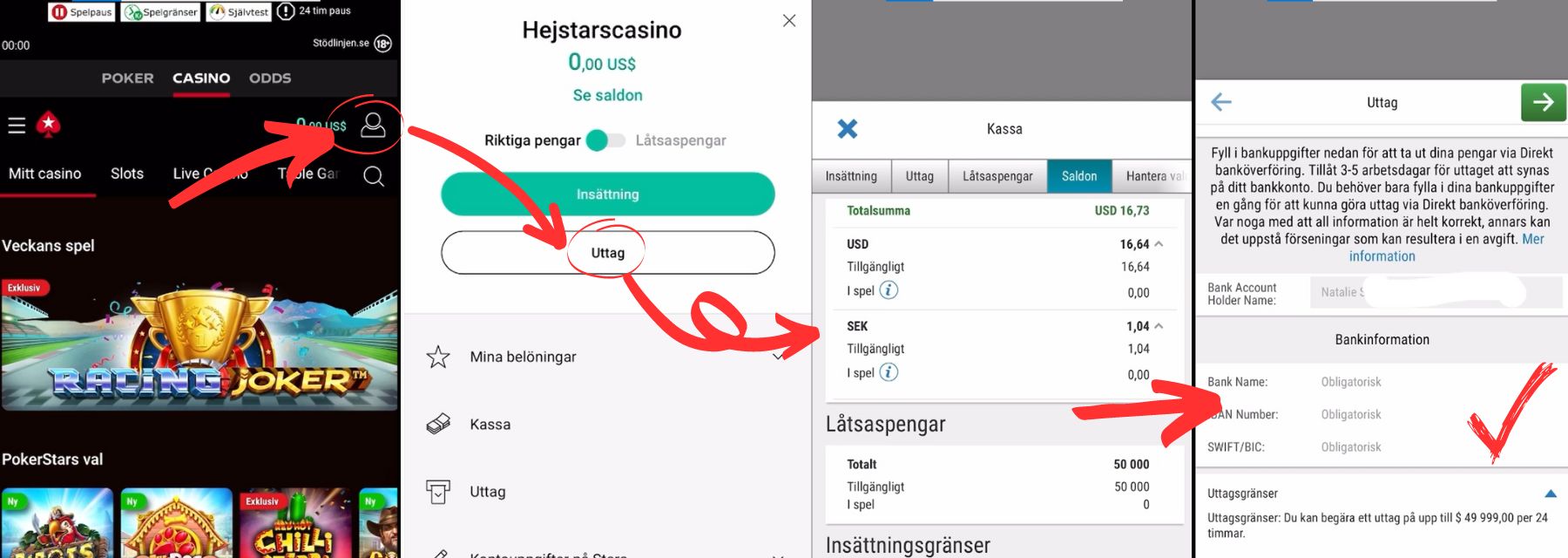 Pokerstars casino uttag