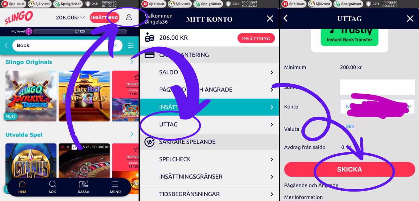 Slingo Casino uttag